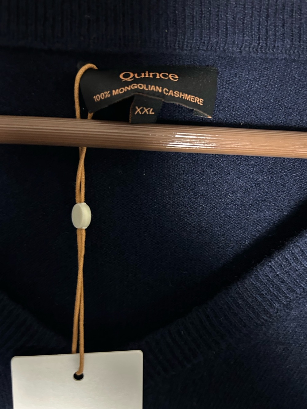 NWT Quince True Navy Mongolian Cashmere V-Neck Sweater Size XXL - Picture 6 of 7